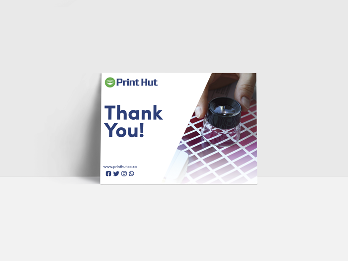 Thank you card printing from Print Hut
